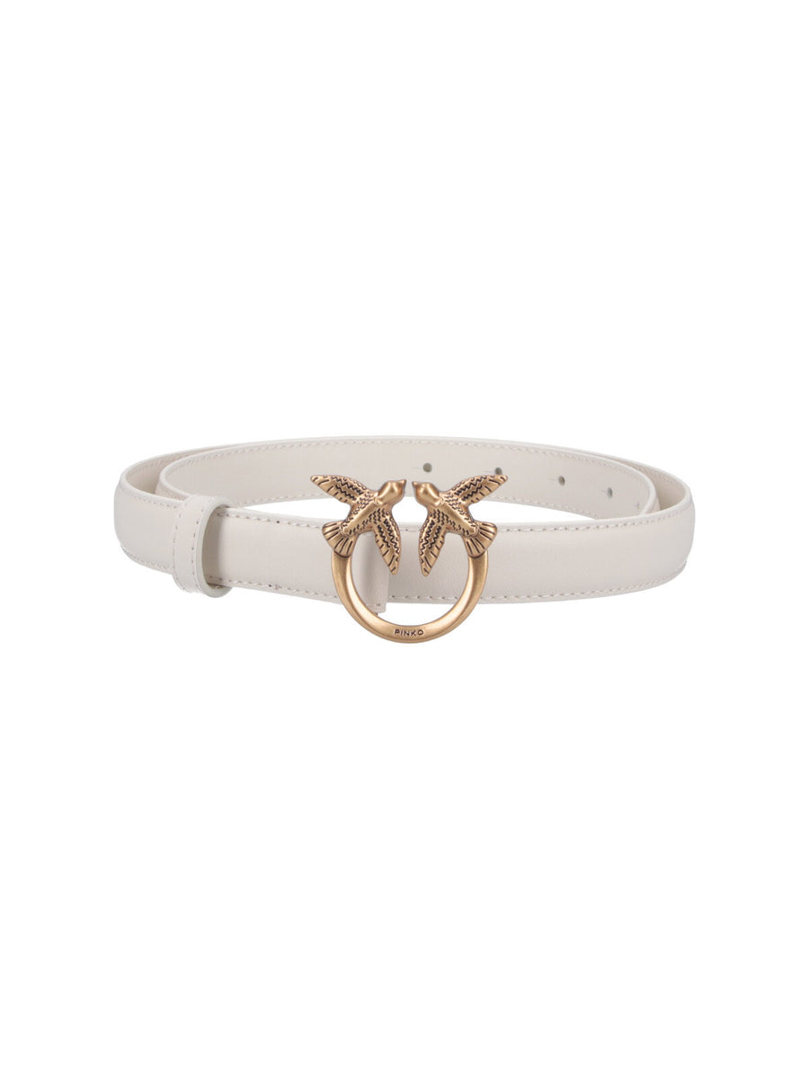 Pinko 100% leather belt in white