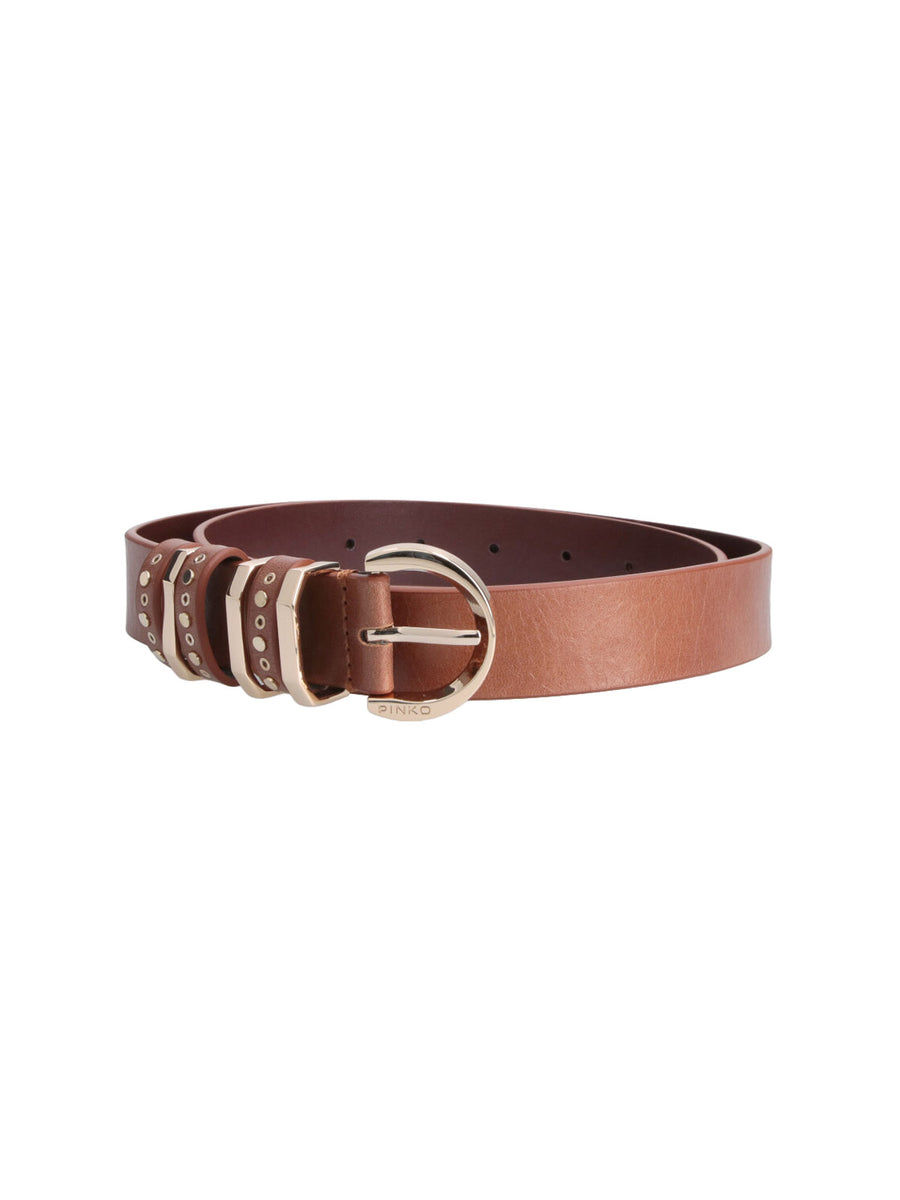 Pinko 100% leather belt in brown