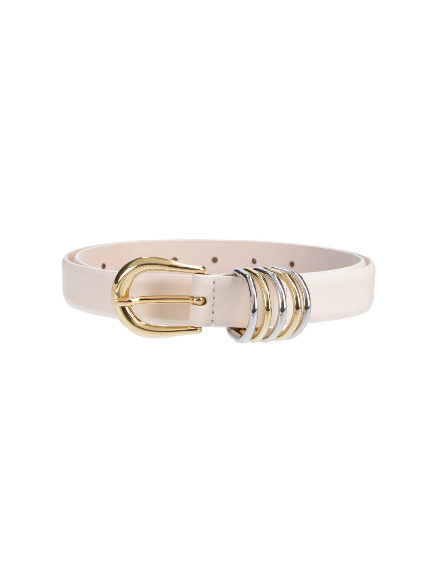 Dehanche 100% leather belt in white