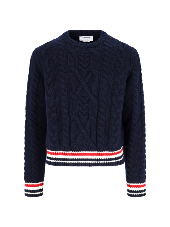 Thom Browne Sweaters Blue Virgin Wool