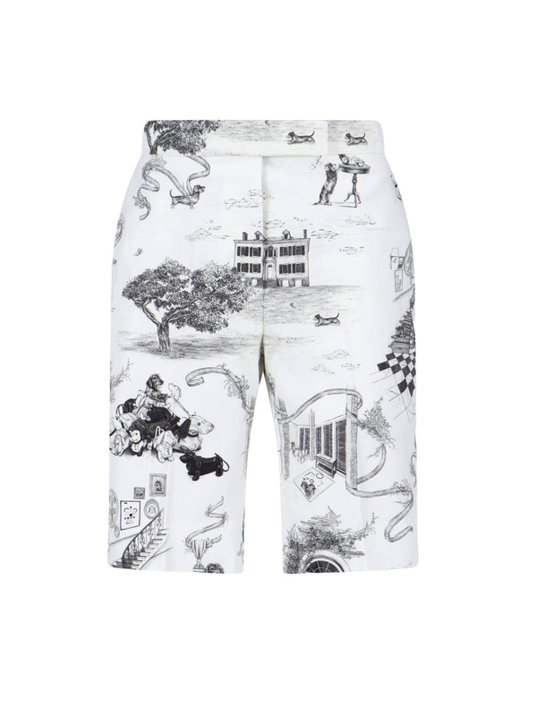 Thom Browne 100% Cotton trousers in white