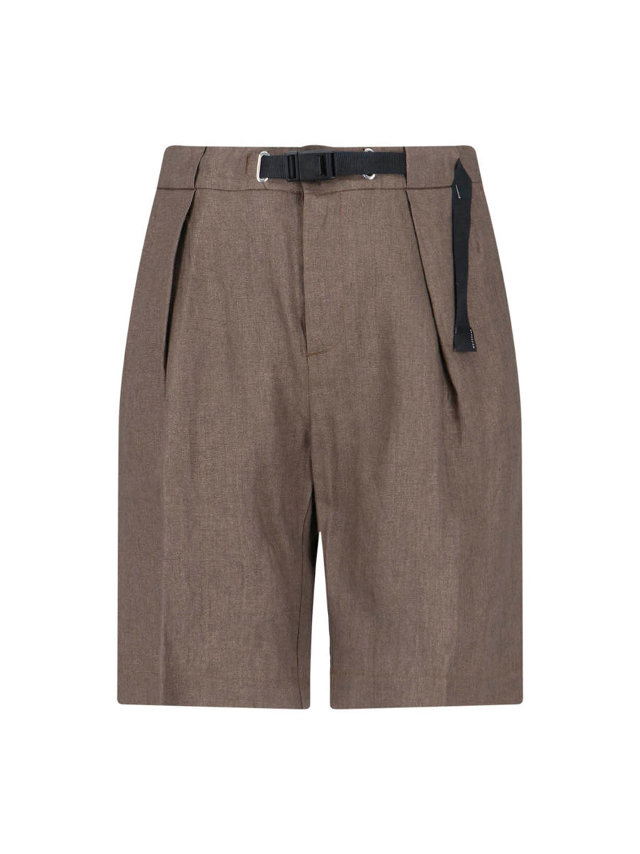 White Sand 100% linen shorts in brown