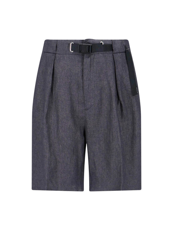 White Sand 100% linen shorts in gray