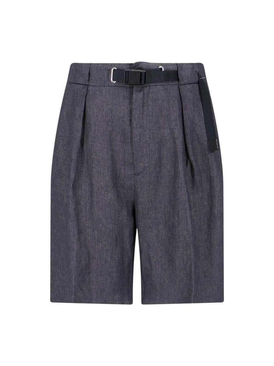 White Sand 100% linen shorts in gray