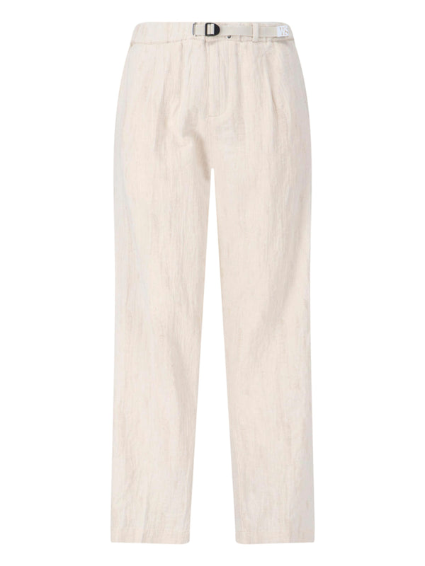 White Sand 60% Cotton trousers in white