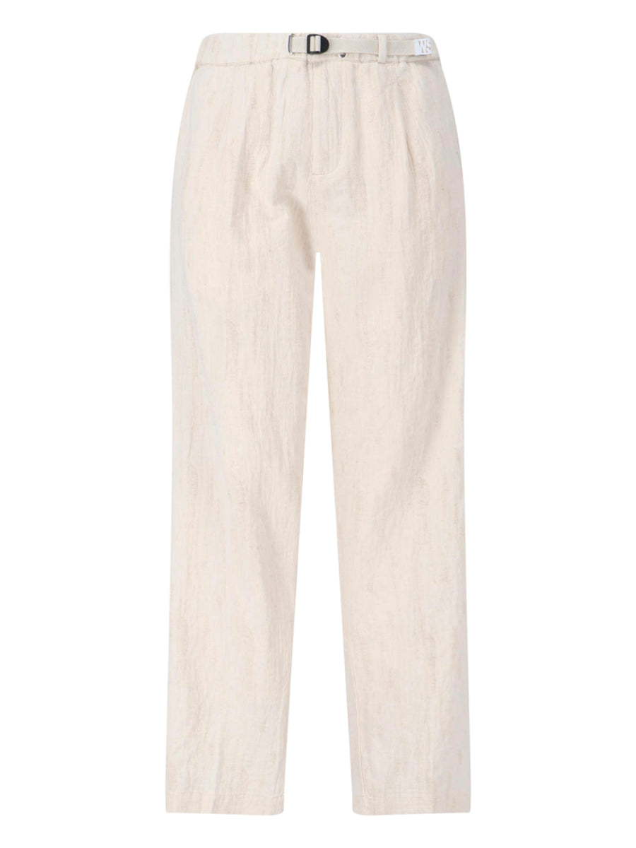 White Sand 60% Cotton trousers in white