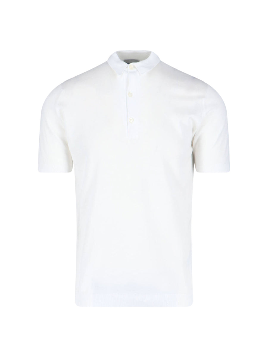 John Smedley 100% Cotton polo in white