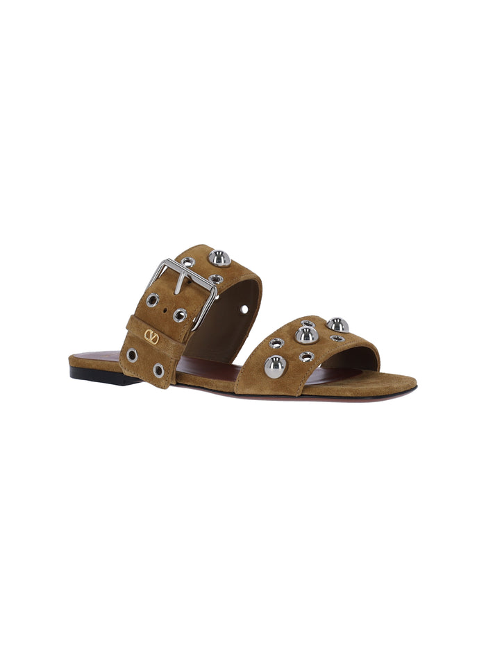Valentino Garavani Sandals Beige Leather