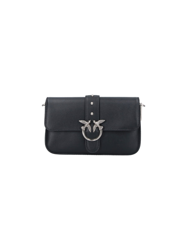 Pinko 100% Leather crossbody bag in black