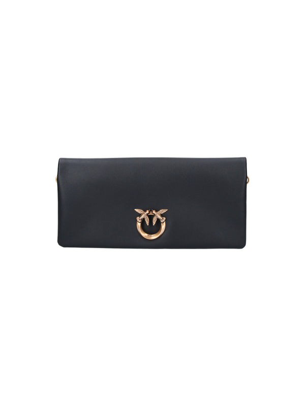 Pinko 100% leather clutch in black