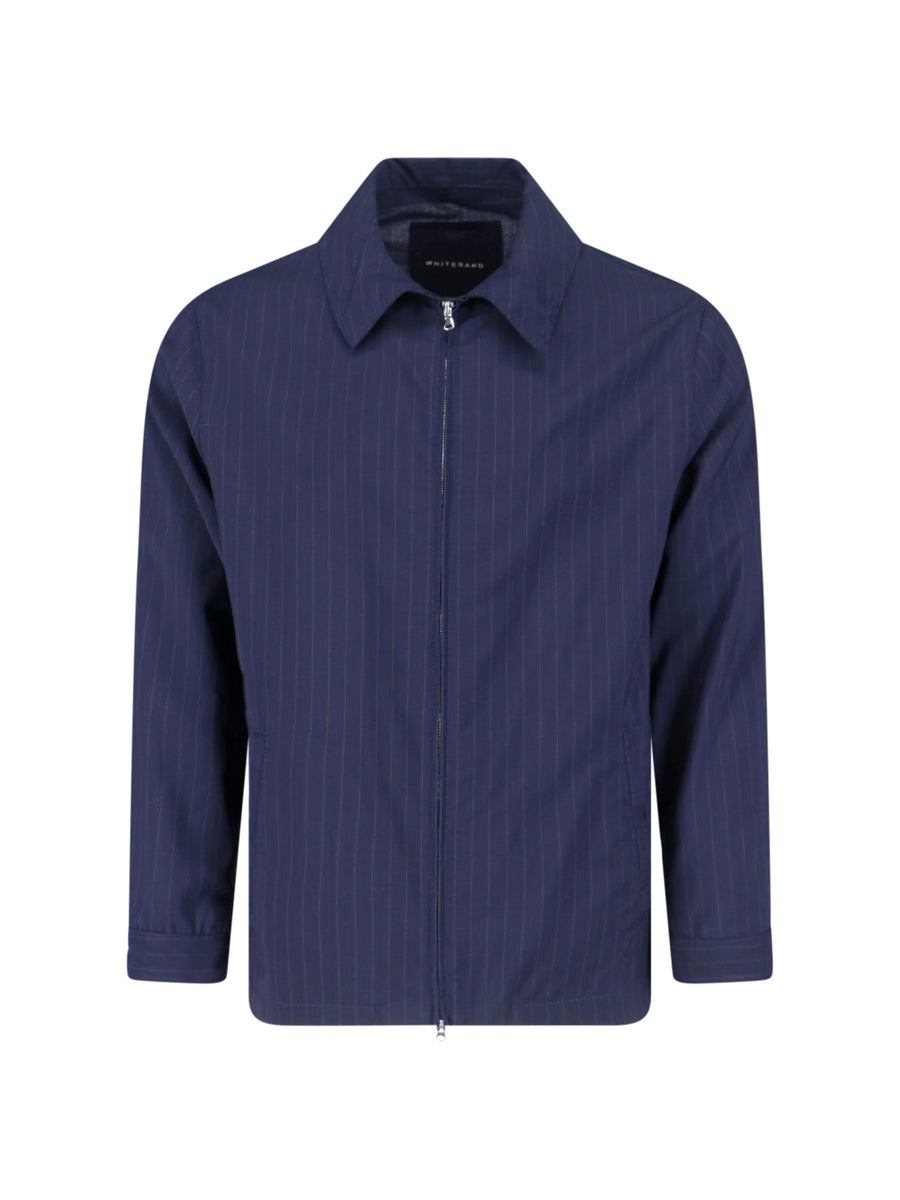 White Sand 54% Polyester 44% Virgin Wool 2% Elastane jacket in navy