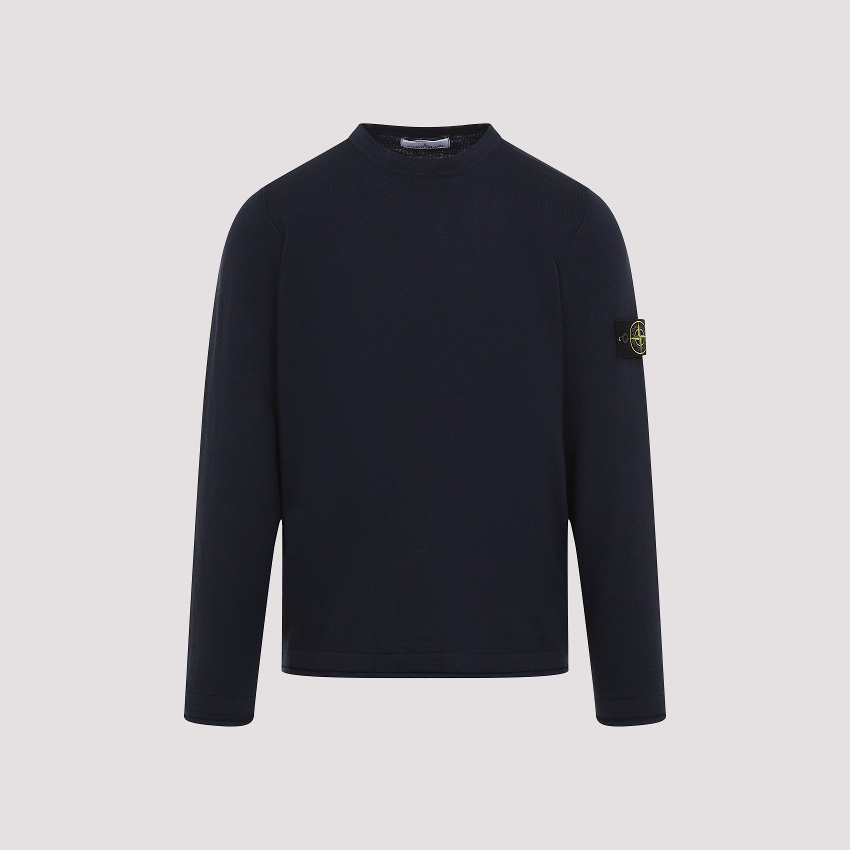 Crew Neck Pullover Blue Cotton Polyamide Sweater