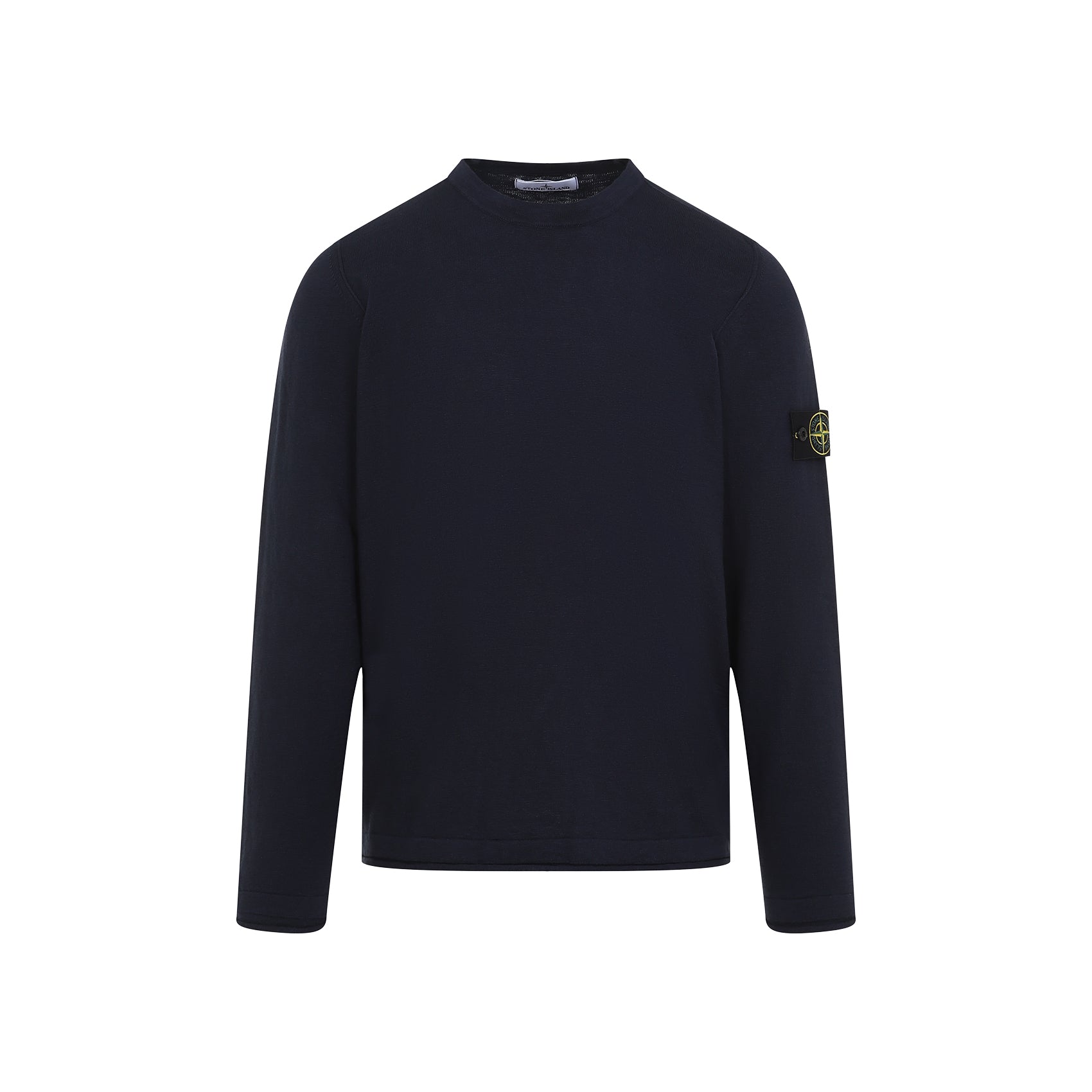 Crew Neck Pullover Blue Cotton Polyamide Sweater