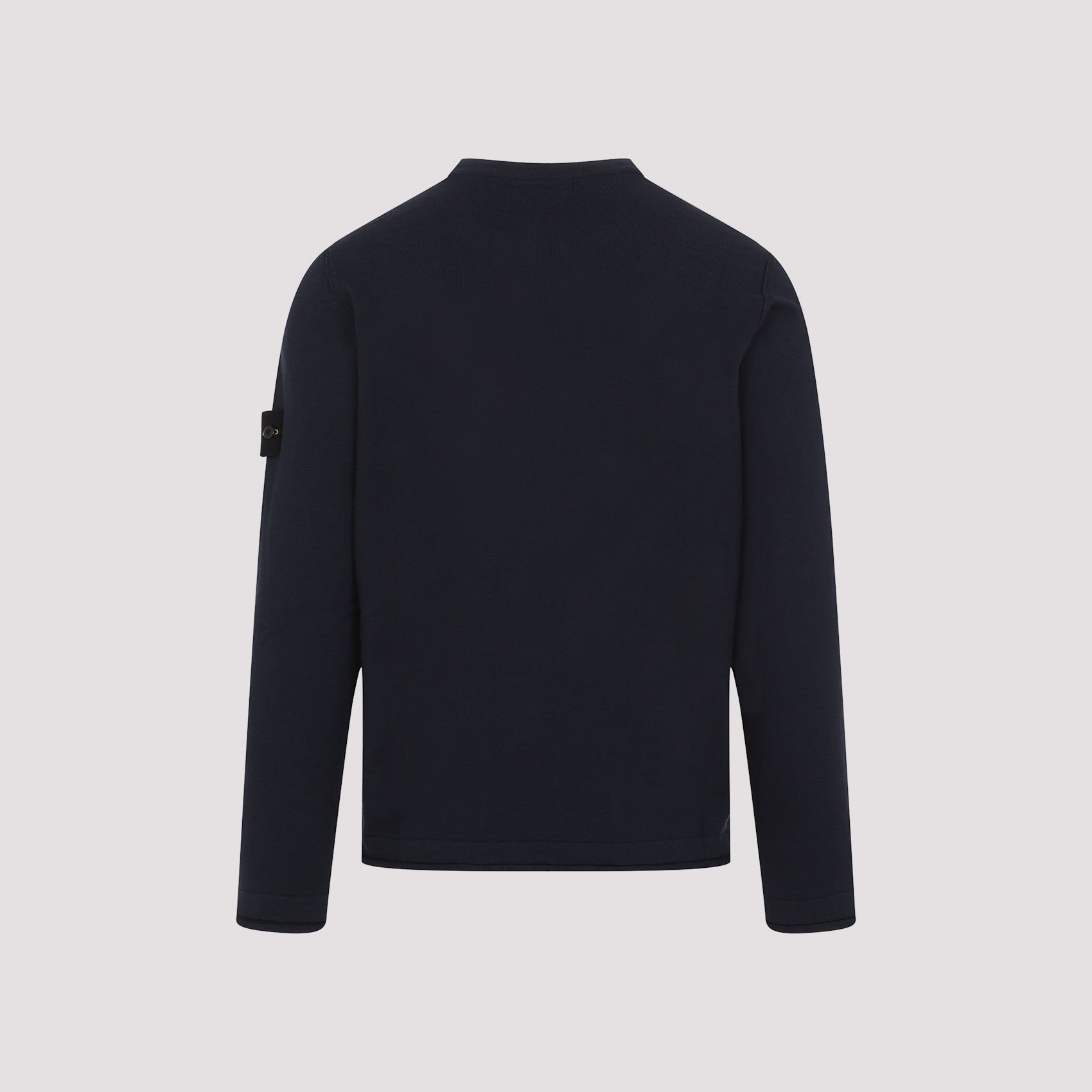 Crew Neck Pullover Blue Cotton Polyamide Sweater