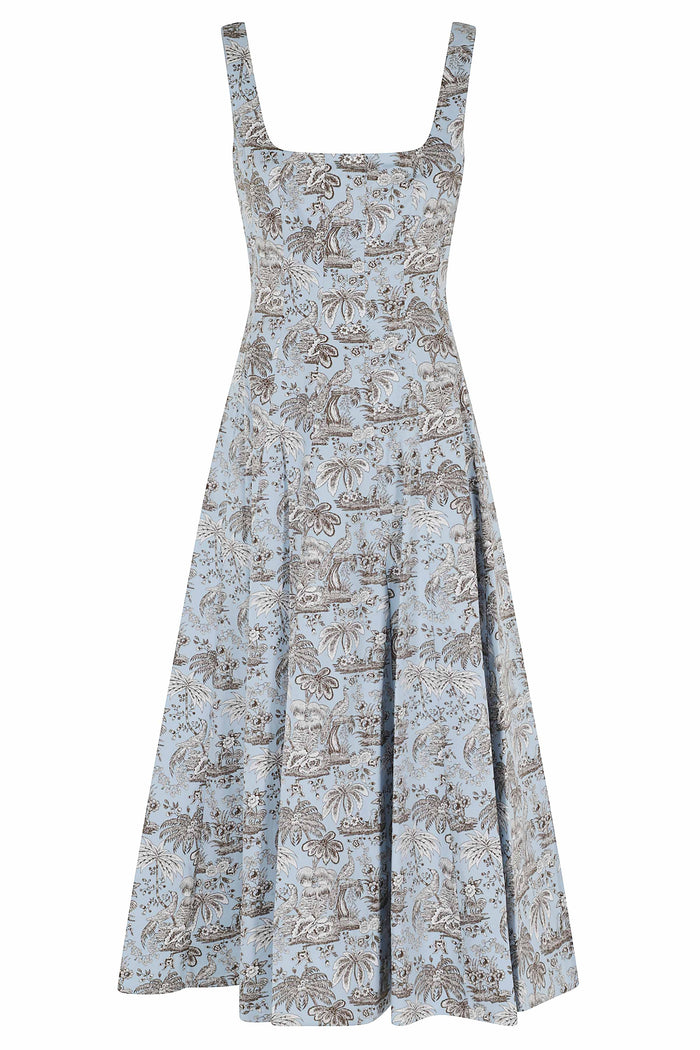 Wells Dress Blue Cotone Abito