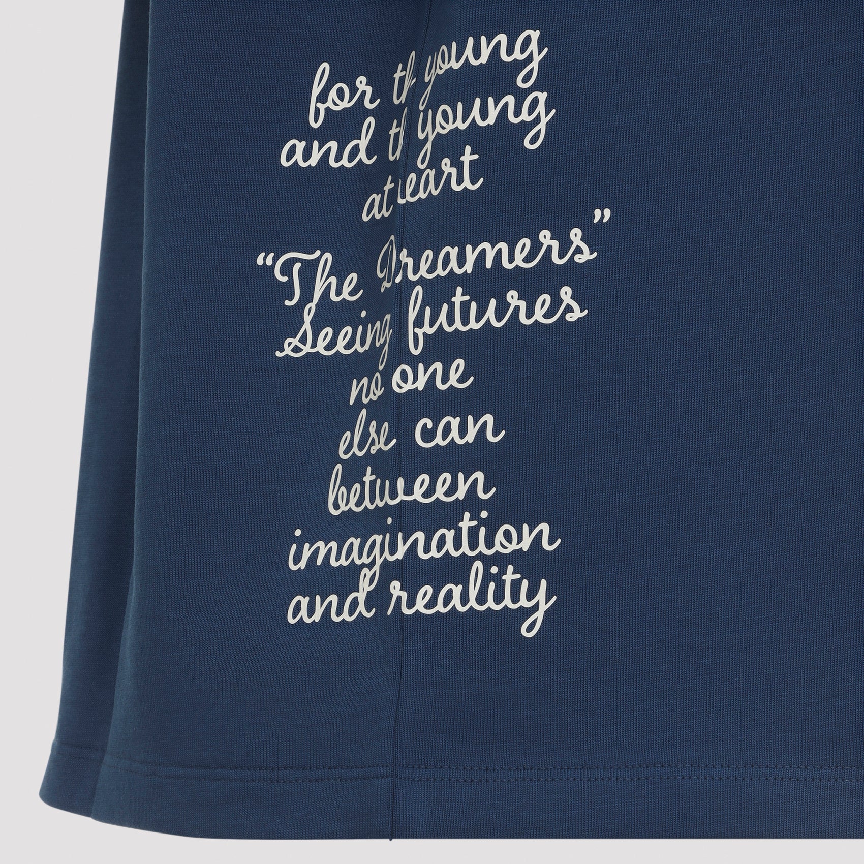 Varsity Patch Oversized Tee Blue Cotton Tshirt