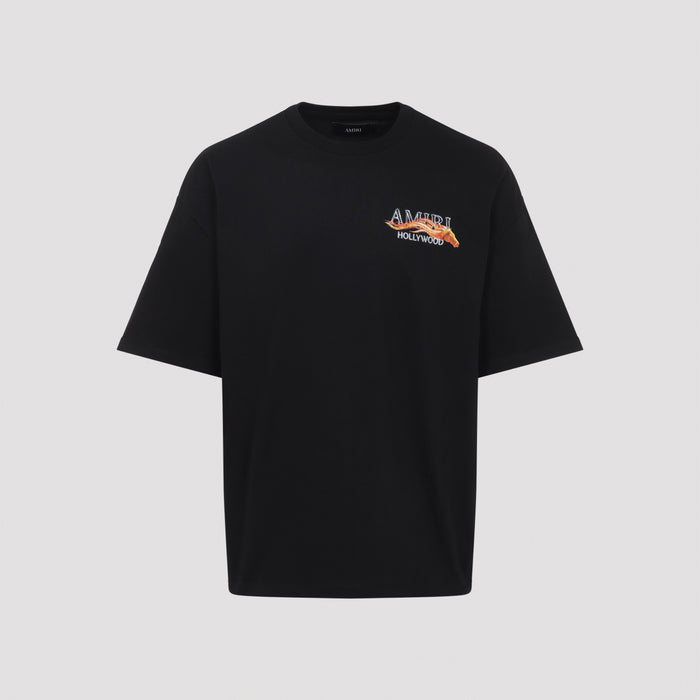 Hollywood Horse Tee Black Cotton Tshirt