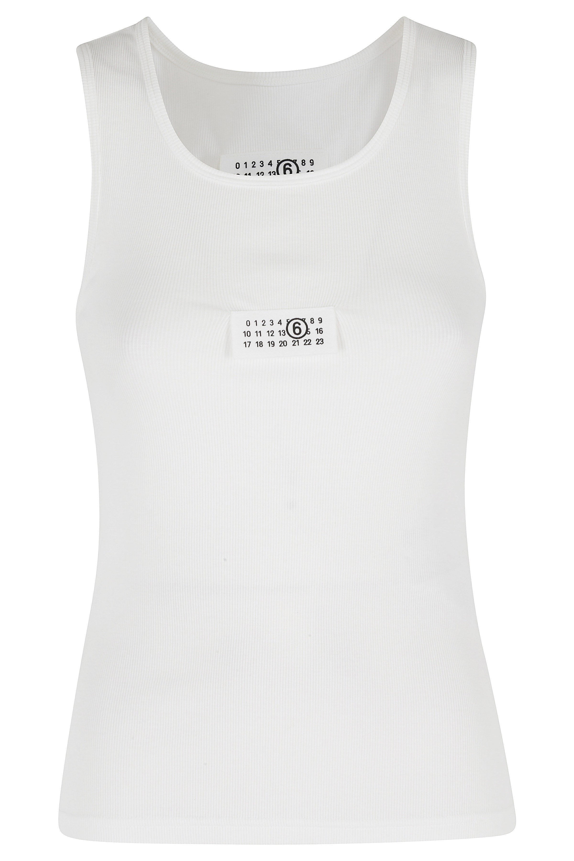 Tank Top White Cotone Elastan-spandex
