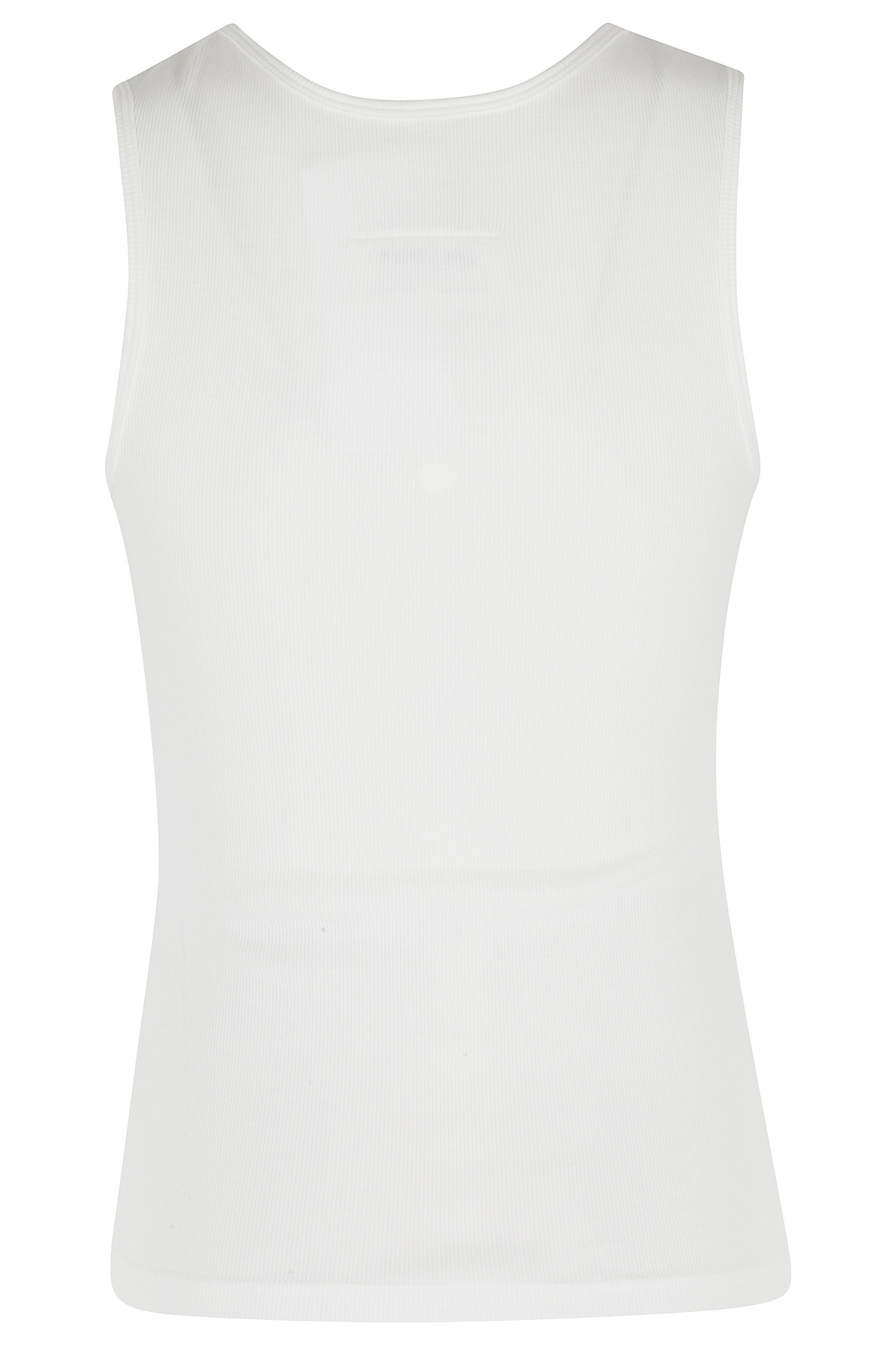 Tank Top White Cotone Elastan-spandex