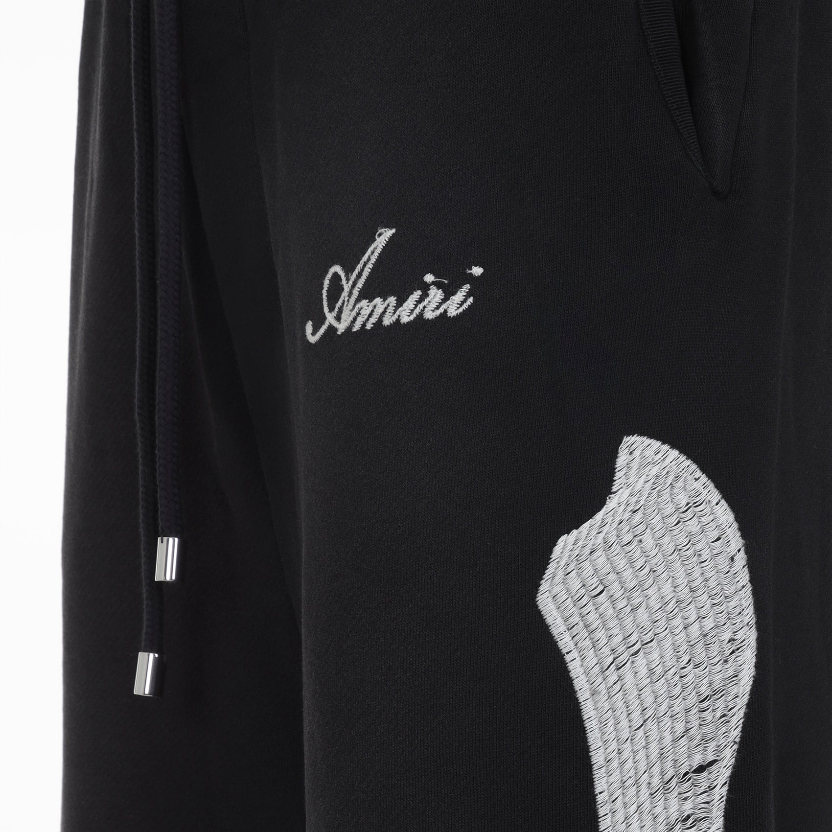 Bones Oversized Sweatpants Black Cotton Pant