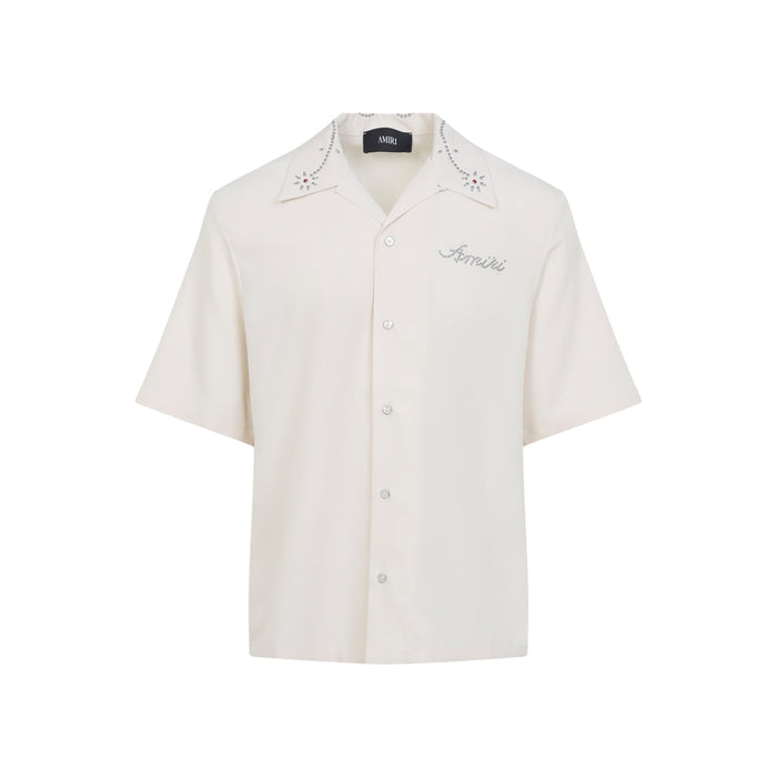 Studded Camp Shirt Nude & Neutrals Modal Polyester