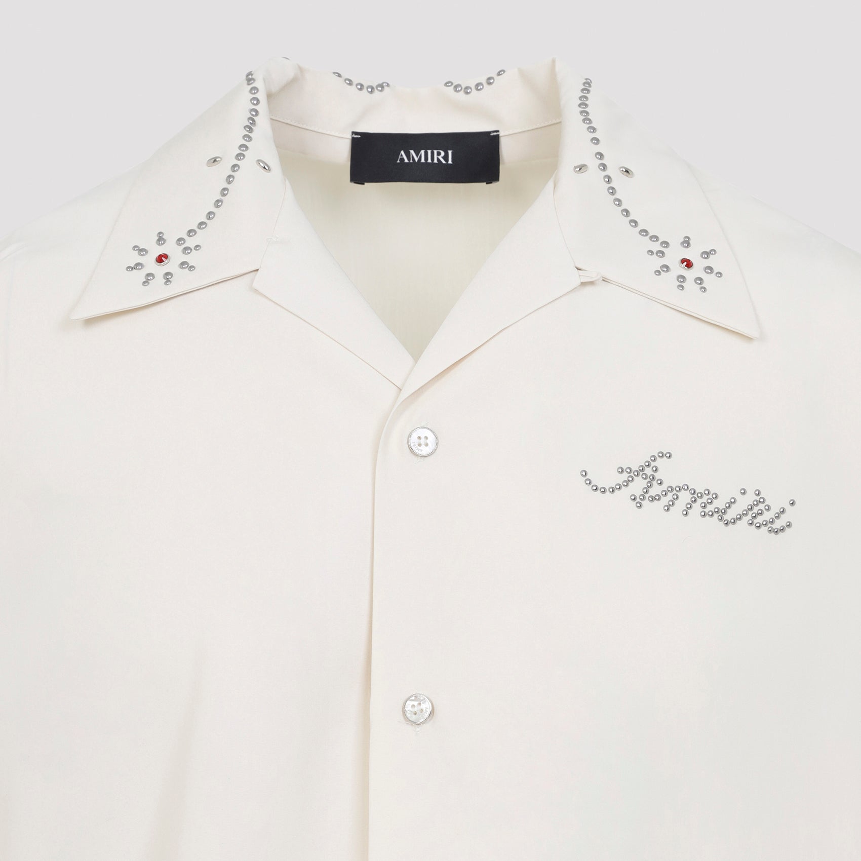 Studded Camp Shirt Nude & Neutrals Modal Polyester