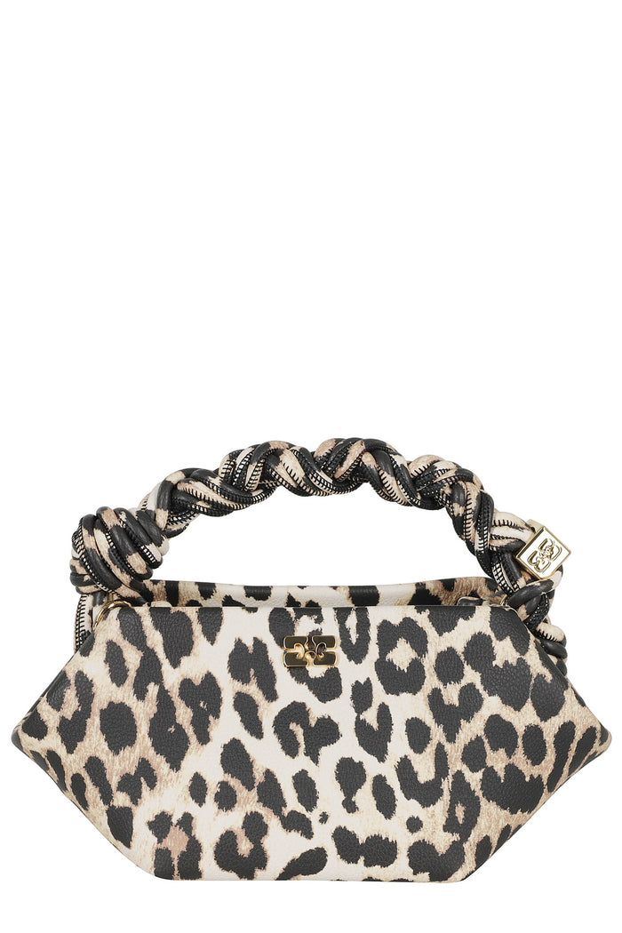 Bou Mini Grained Printed Brown Polyurethane Borsa