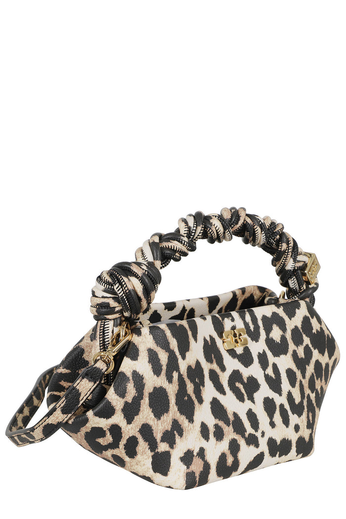 Bou Mini Grained Printed Brown Polyurethane Borsa