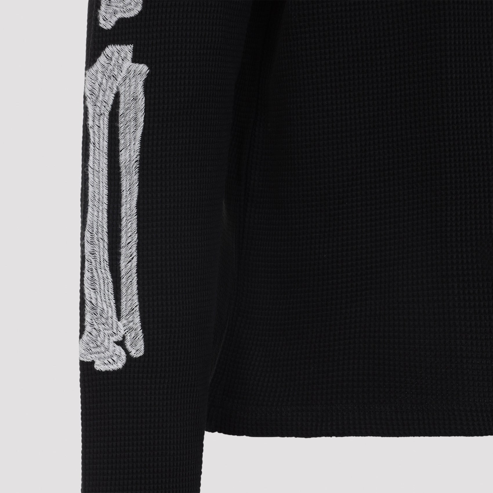 Bones Long Sleeves Tee Black Cotton Tshirt