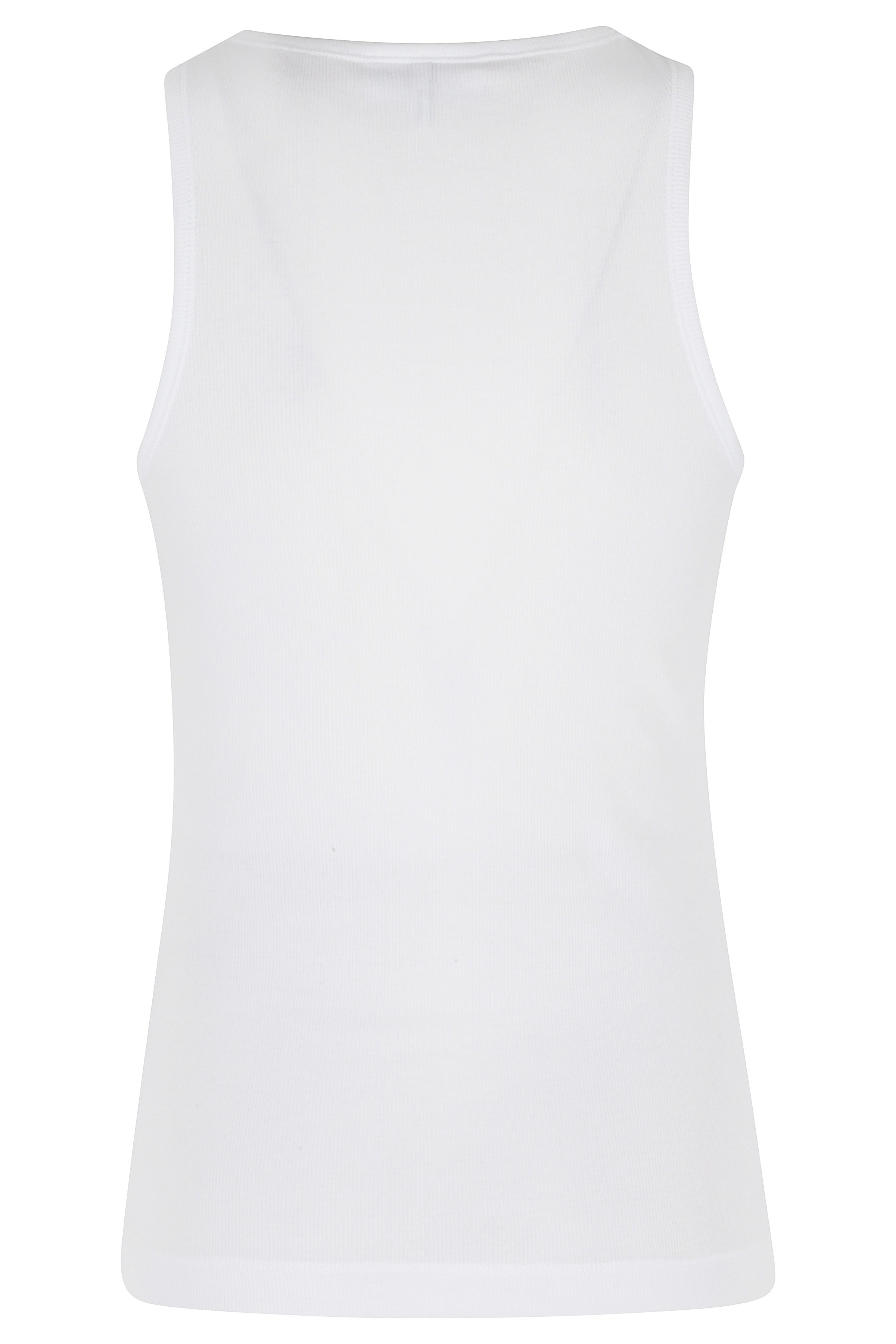 Rib Tank Top White Organic Cotton Elastane