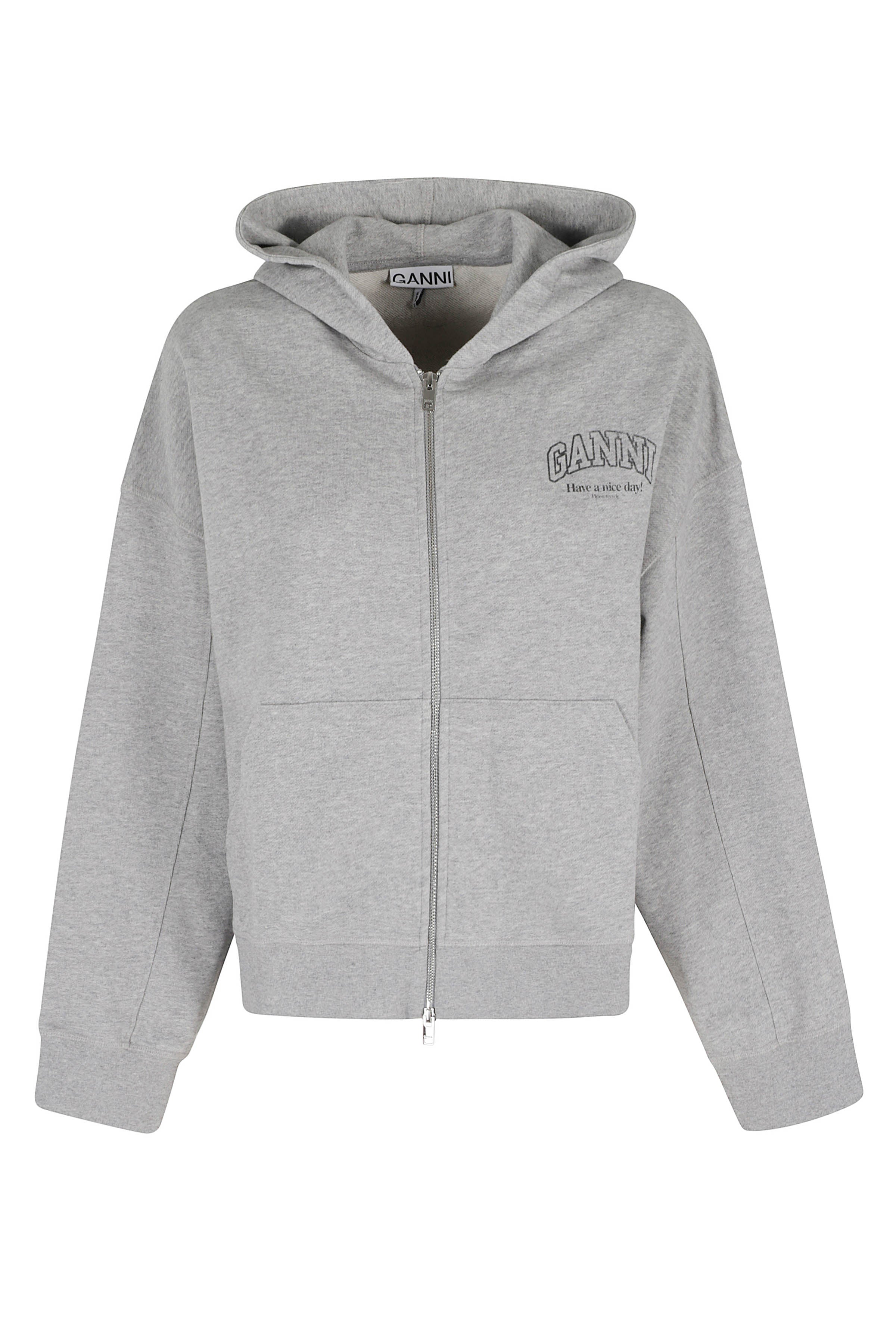Isoli Zip Hoodie Grey Organic Cotton Felpa