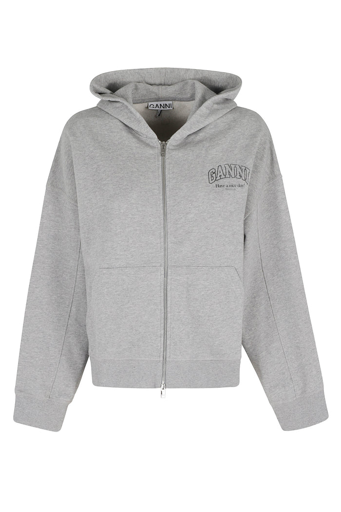 Isoli Zip Hoodie Grey Organic Cotton Felpa
