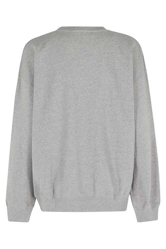 Isoli Crewmneck Margot Kitty Print Grey Organic Cotton Felpa