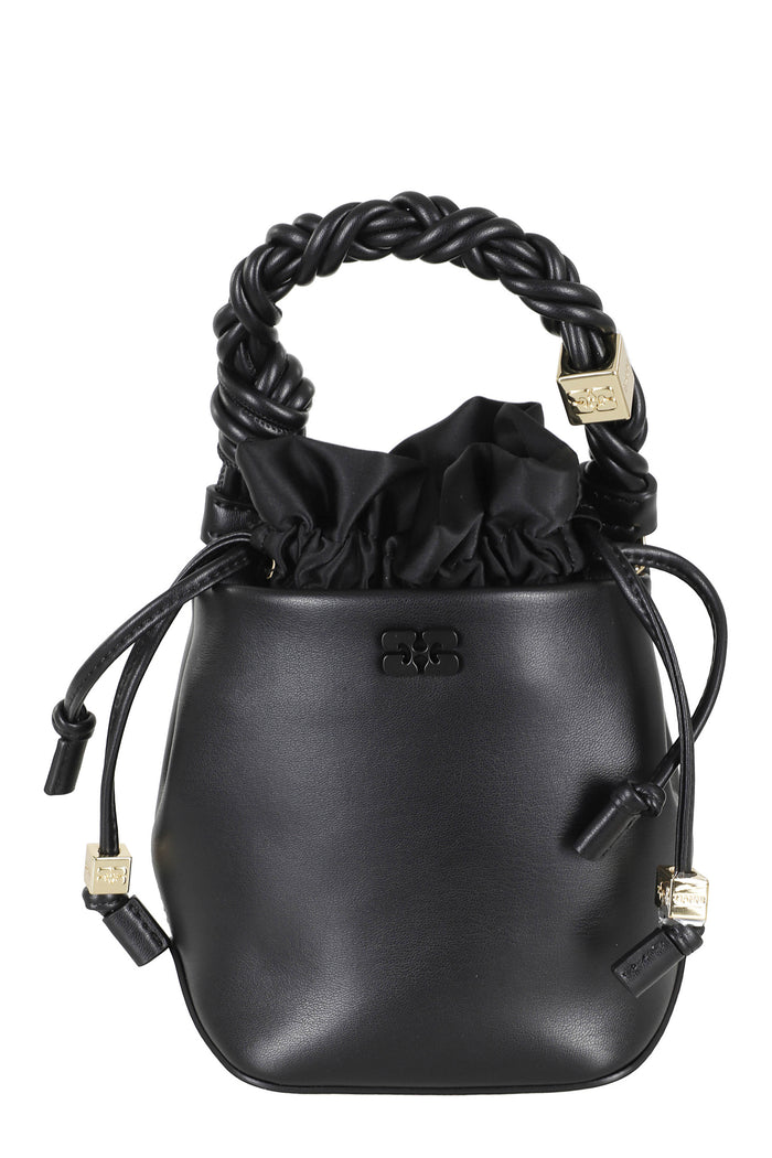 Bou Bucket Mini Black Recycled Leather Pu Polyester Borsa