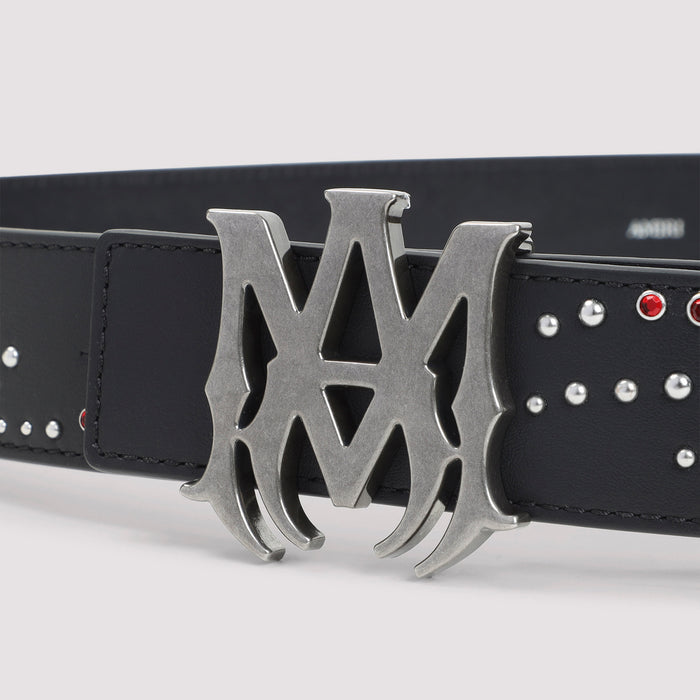 Ma Studded 4cm Belt Black Cow Leather