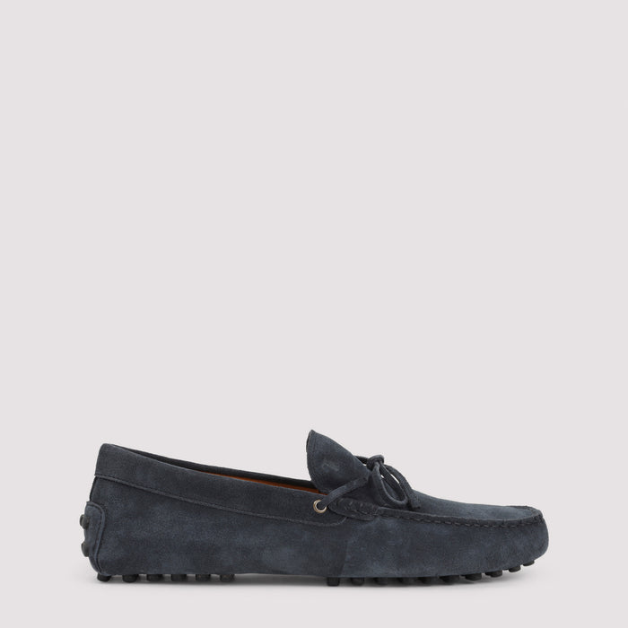 Loafers Blue Suede Leather Rubber Shoe