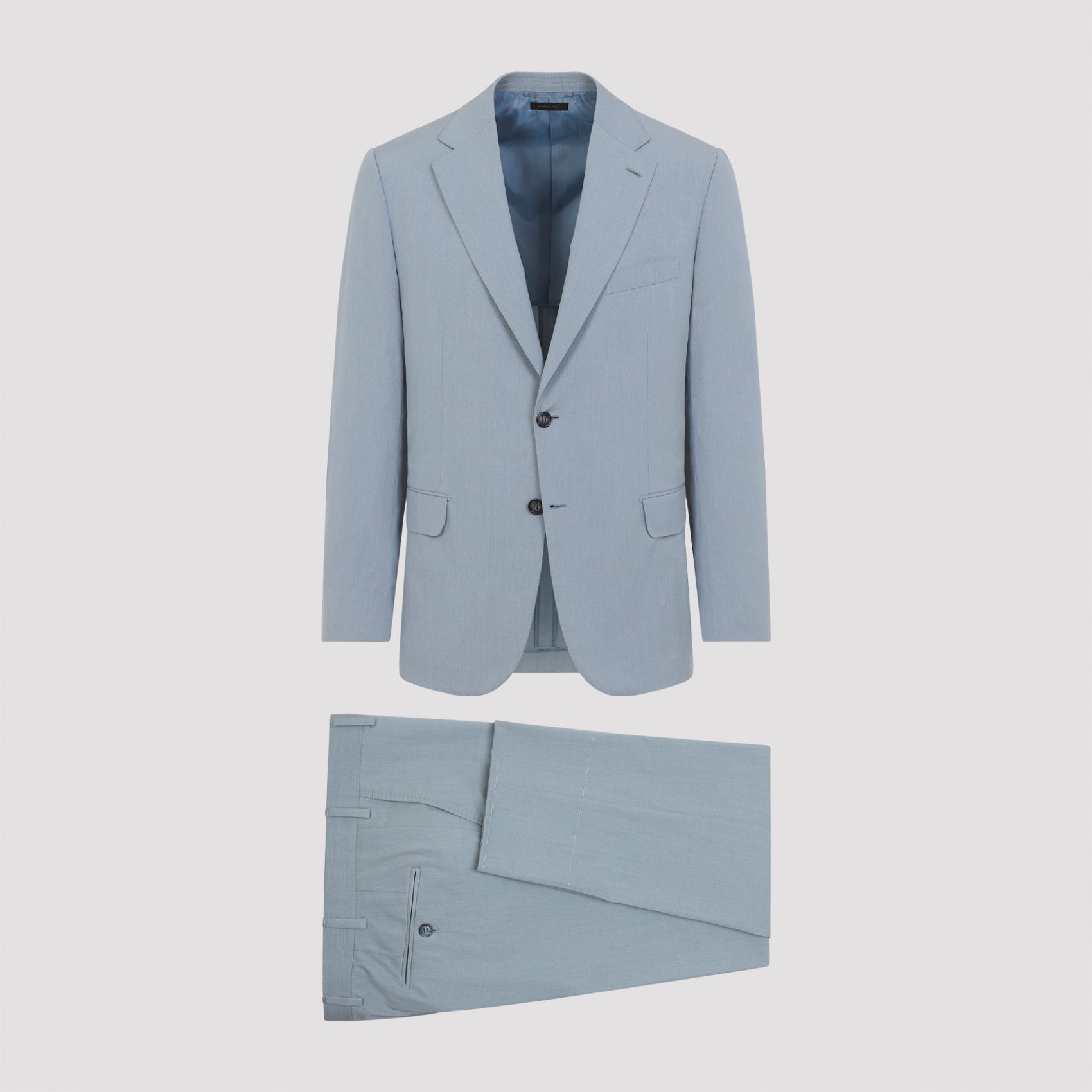 Trevi Suit Blue Cotton Silk Elastan