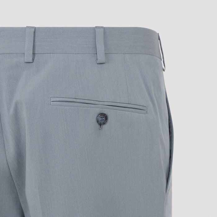 Trevi Suit Blue Cotton Silk Elastan