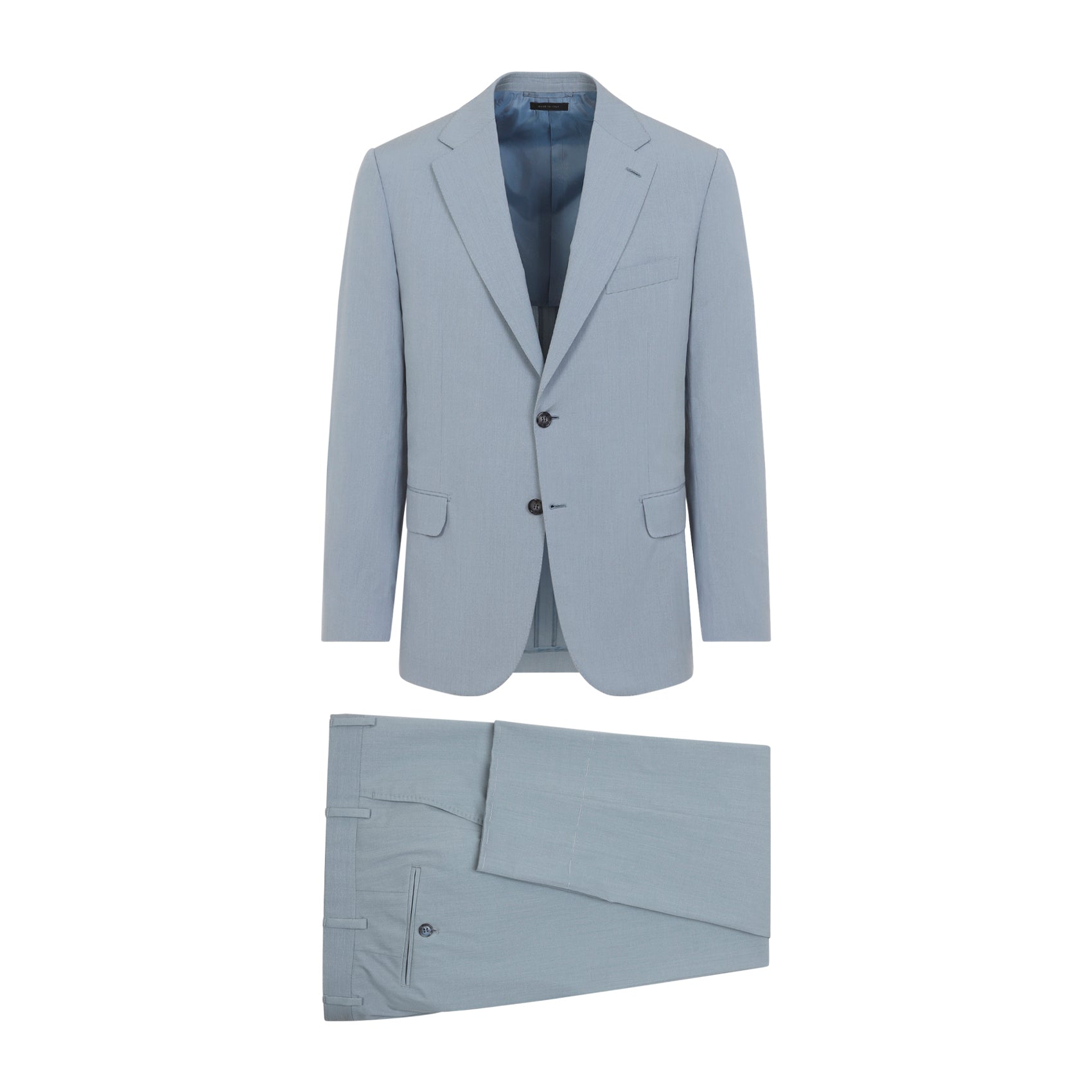 Trevi Suit Blue Cotton Silk Elastan