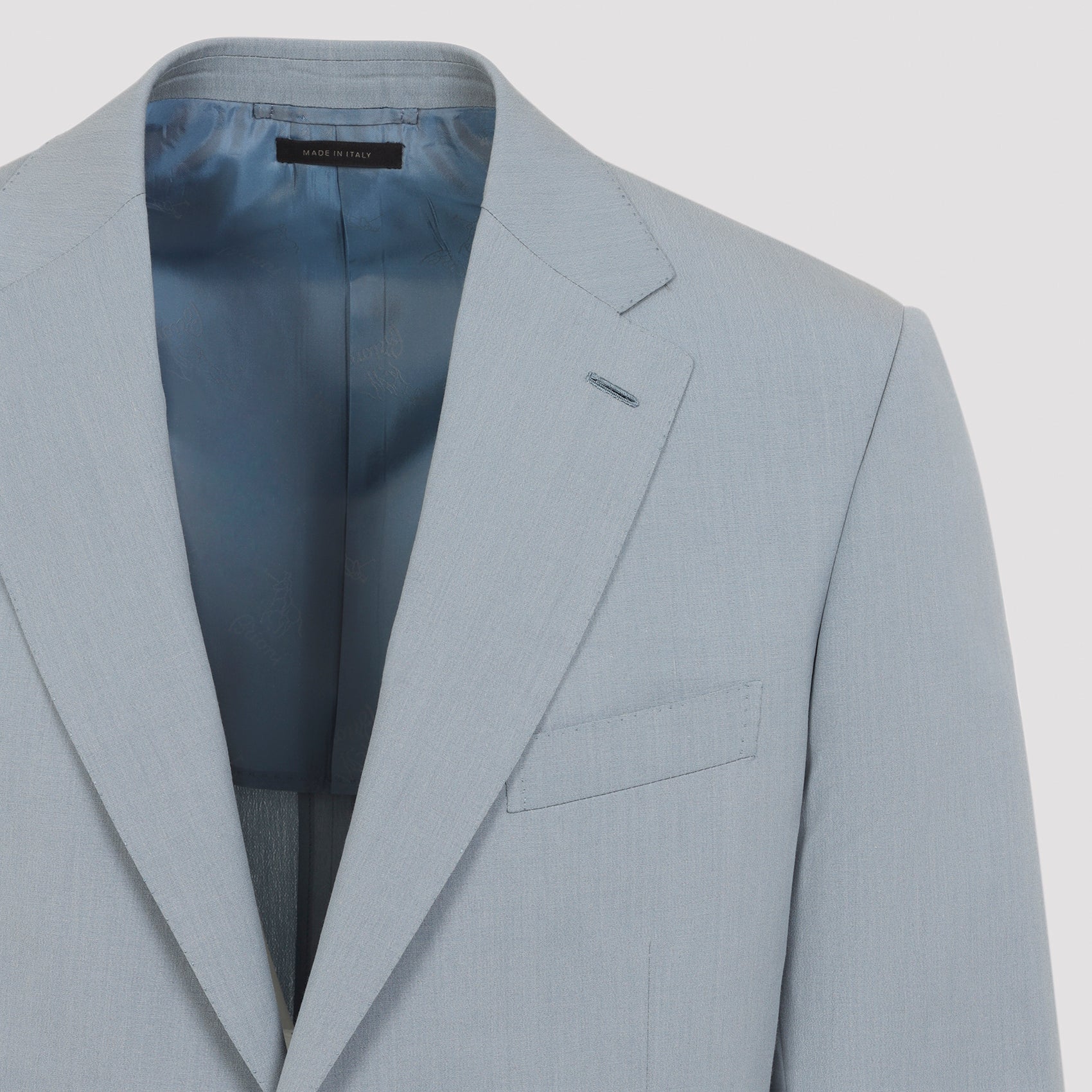 Trevi Suit Blue Cotton Silk Elastan