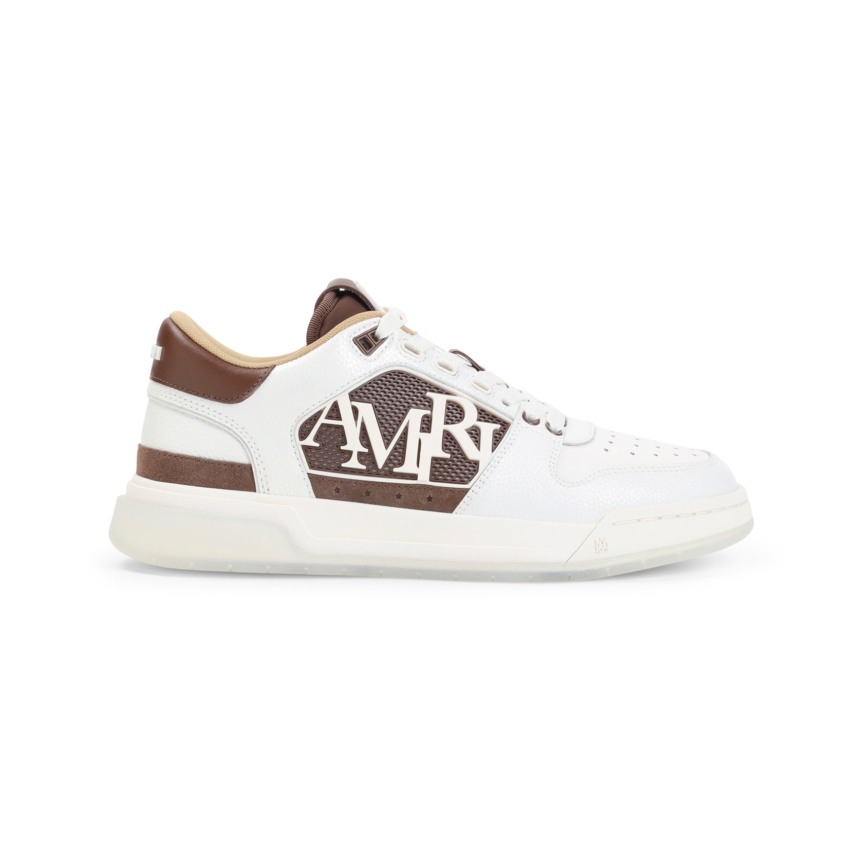 Pebbled Classic Low Sneakers Brown Cow Leather Rubber Shoe