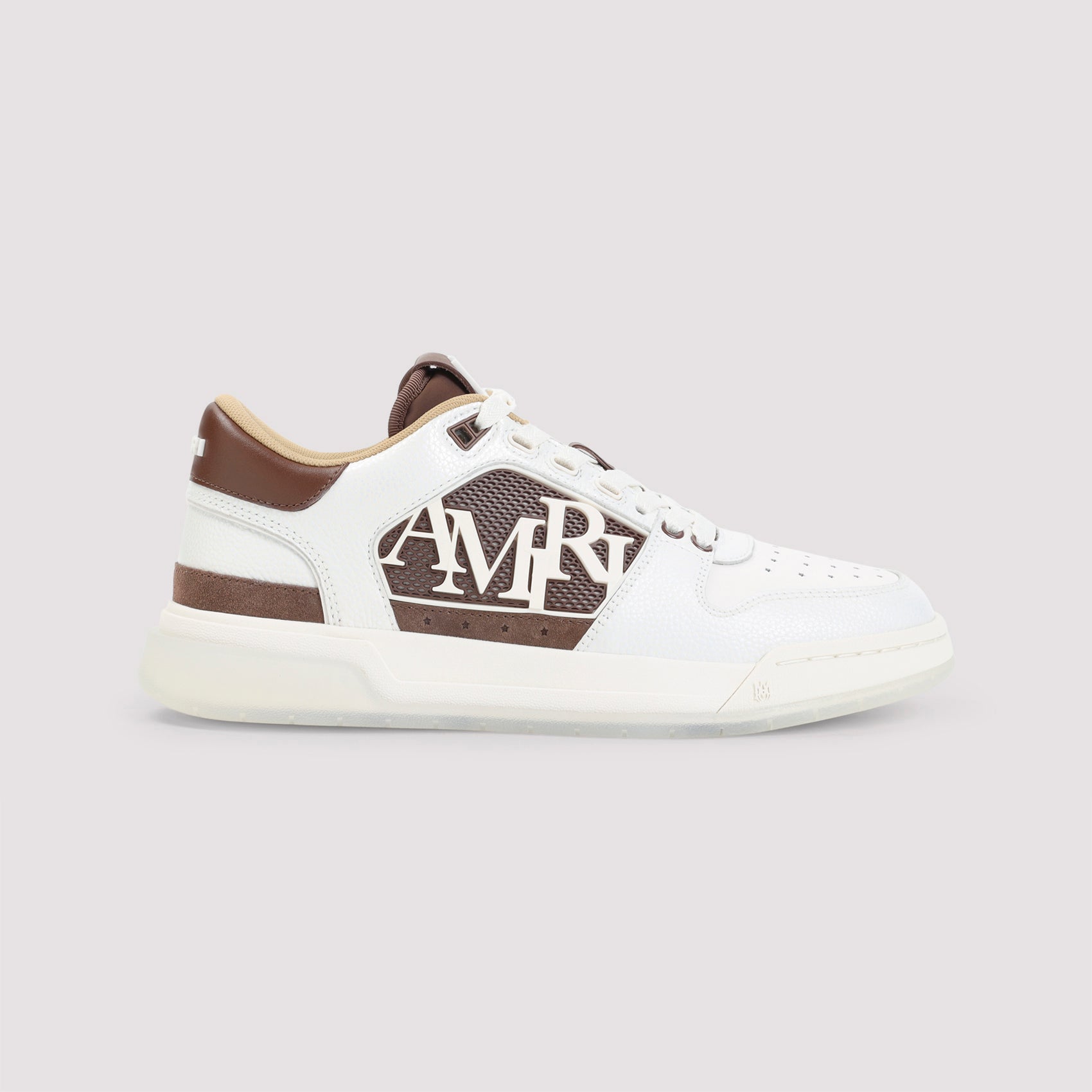 Pebbled Classic Low Sneakers Brown Cow Leather Rubber Shoe