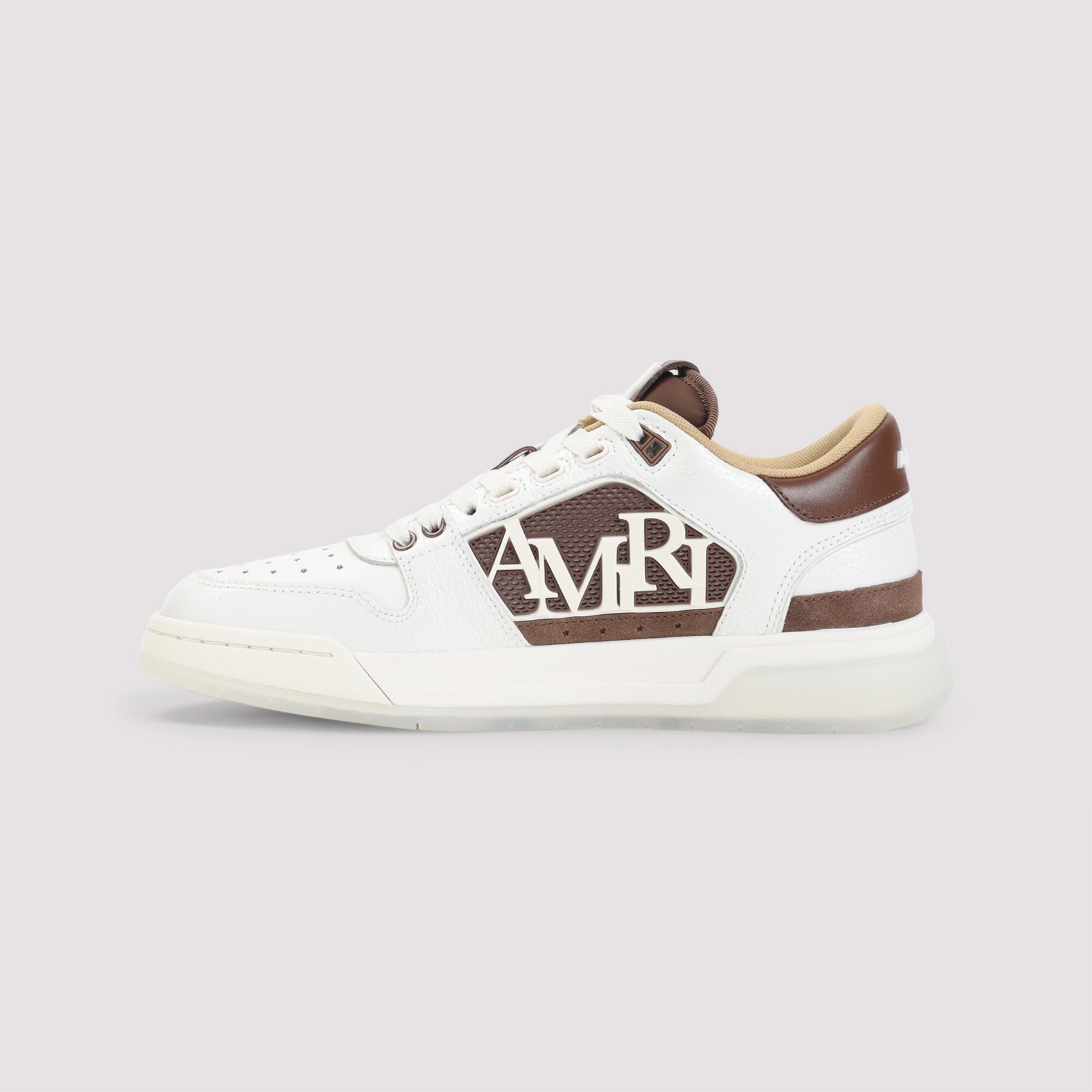 Pebbled Classic Low Sneakers Brown Cow Leather Rubber Shoe