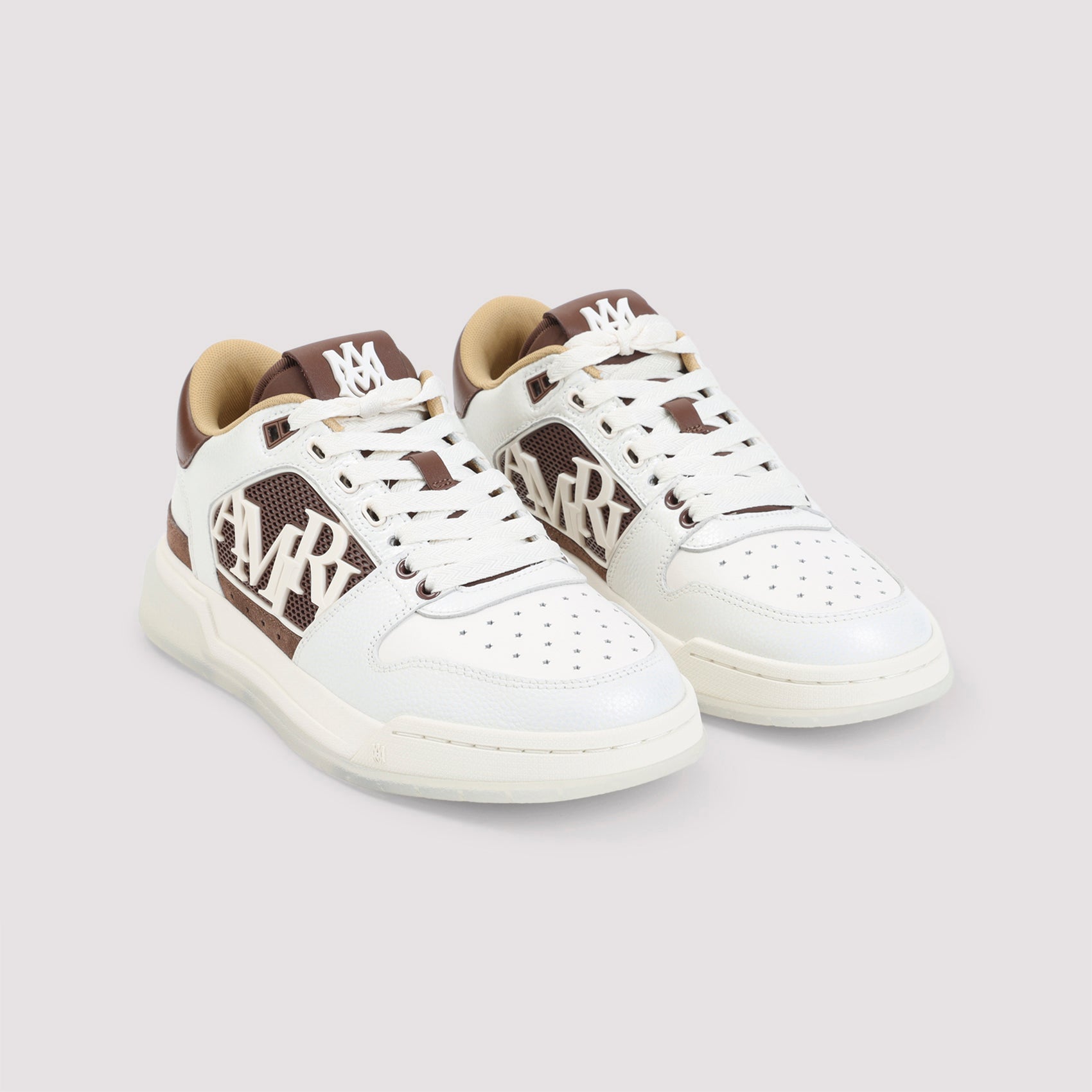 Pebbled Classic Low Sneakers Brown Cow Leather Rubber Shoe