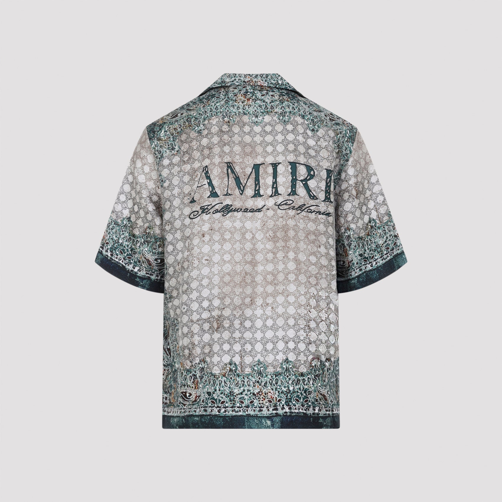 Bandana Bowling Shirt Green Silk