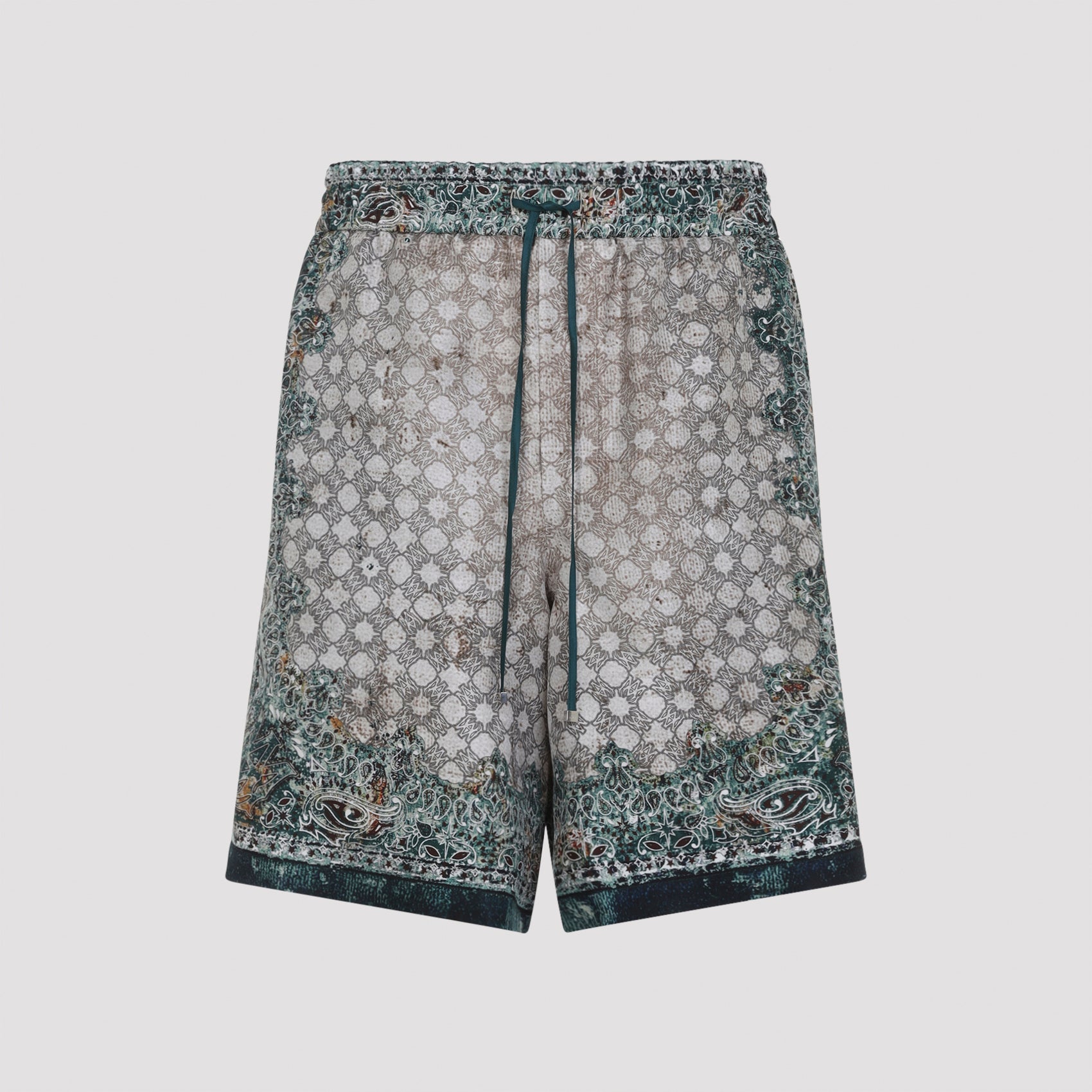 Bandana Bermuda Green Polyester Short