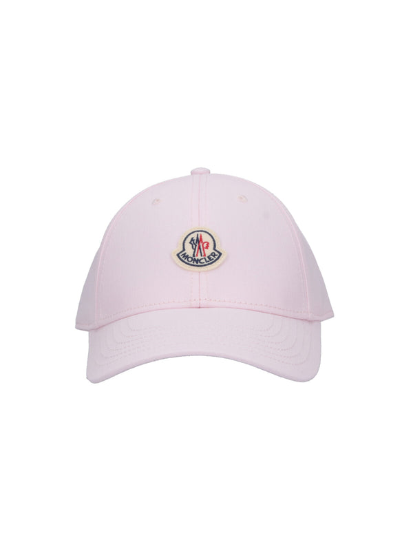 Moncler 093 100% Cotton baseball cap in pink