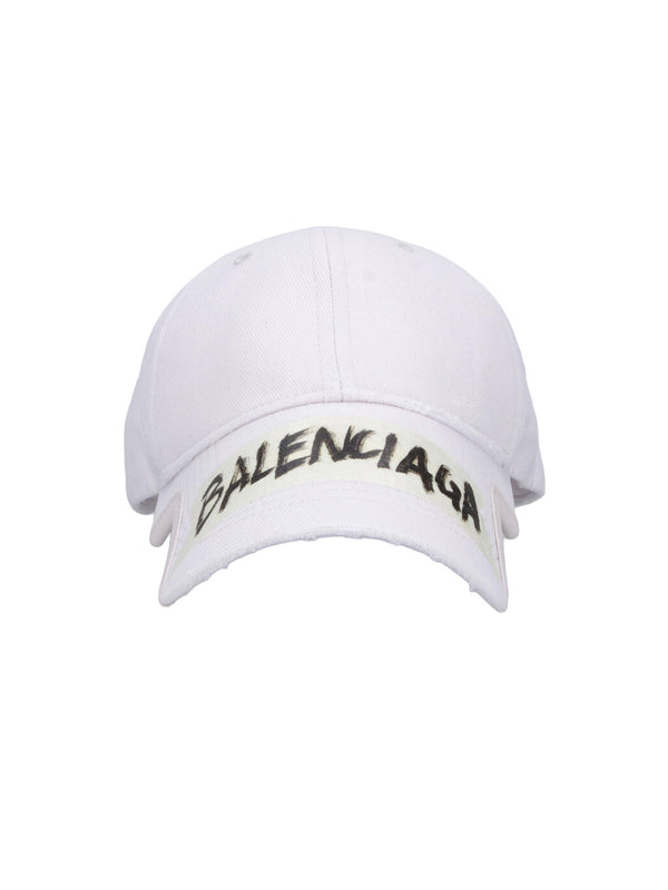 Balenciaga 858087 100% Cotton baseball cap in white