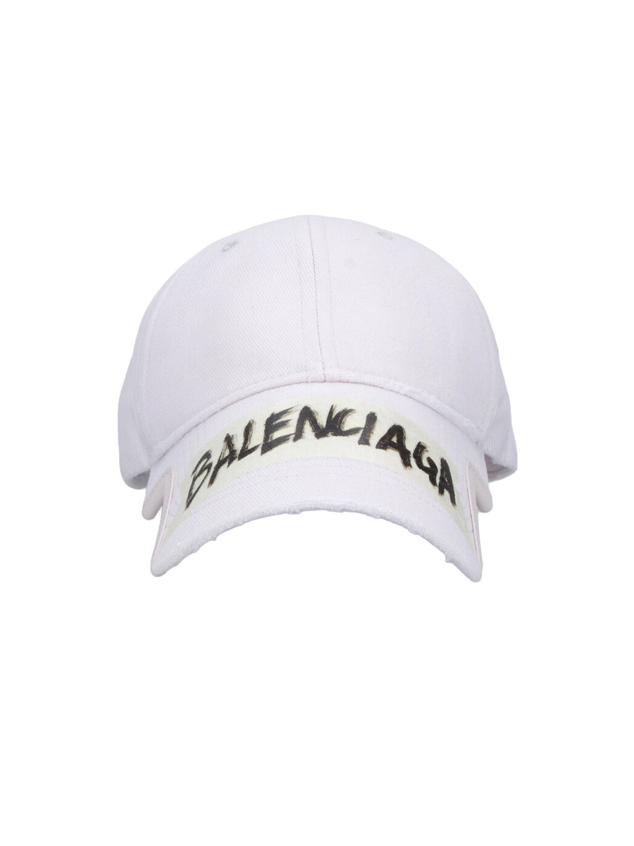 Balenciaga 858087 100% Cotton baseball cap in white