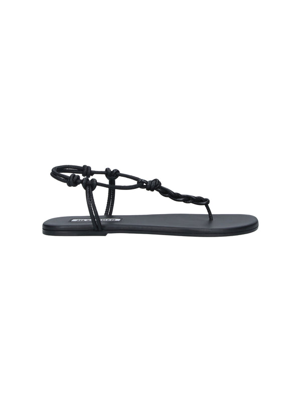 Jil Sander 100% Ovine Leather sandal in black